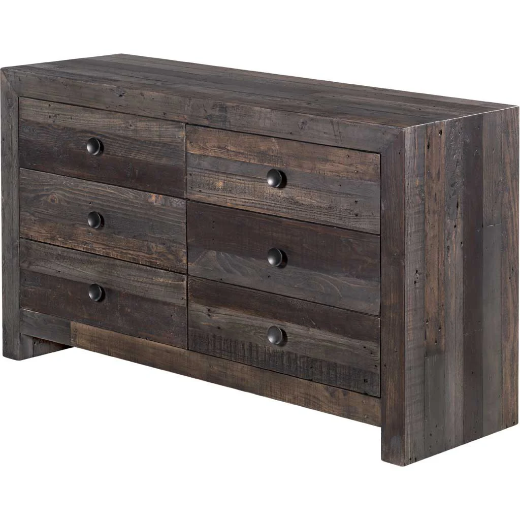 Vintage 6 Drawer Dresser Gray - Image 3
