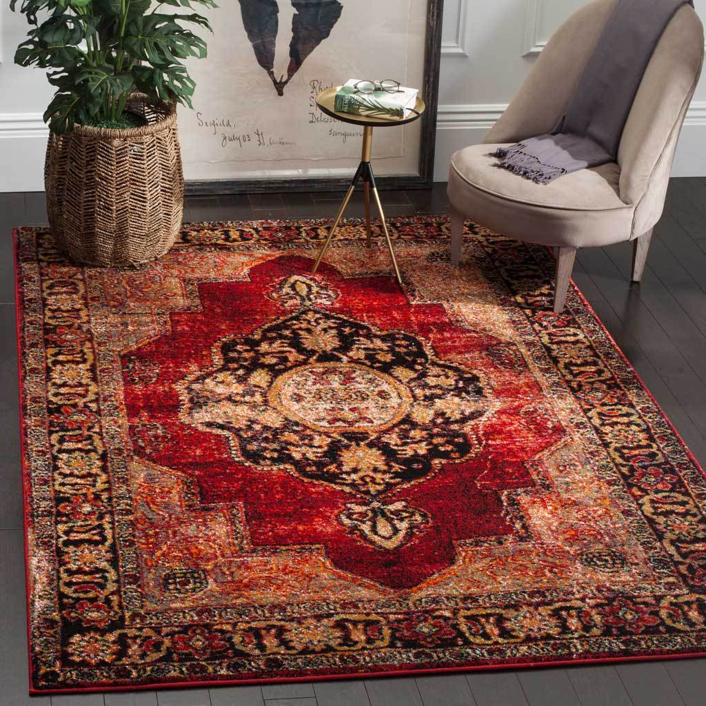 Vintage Hamadan Emblem Red/Multi Area Rug - Image 10