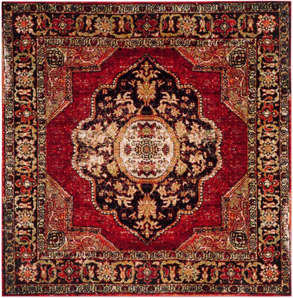 Vintage Hamadan Emblem Red/Multi Area Rug - Image 2