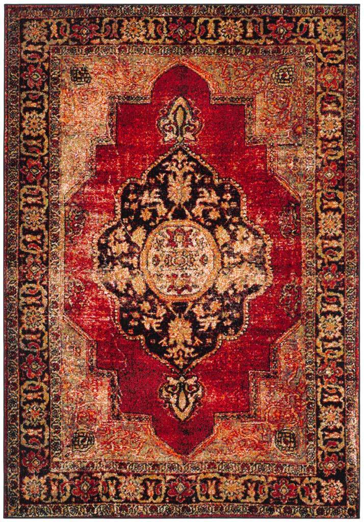 Vintage Hamadan Emblem Red/Multi Area Rug - Image 3