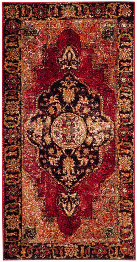 Vintage Hamadan Emblem Red/Multi Area Rug - Image 4