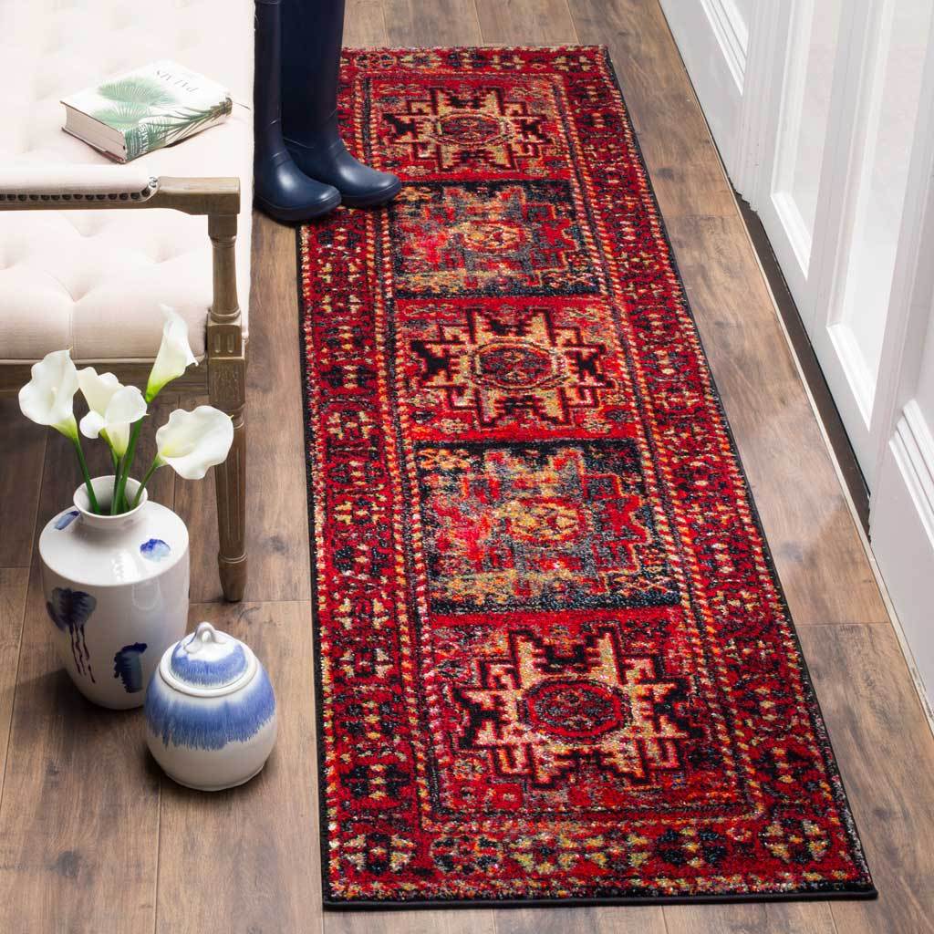 Vintage Hamadan Native Red/Multi Runner Rug - Image 2