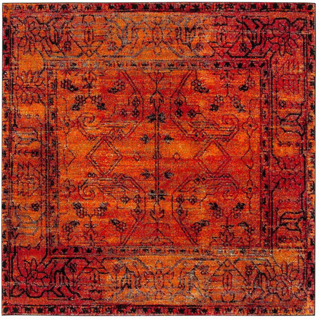 Vintage Hamadan Orange Area Rug - Image 2