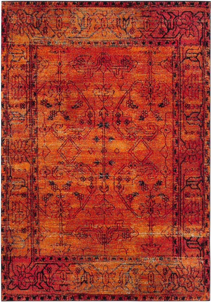 Vintage Hamadan Orange Area Rug - Image 3