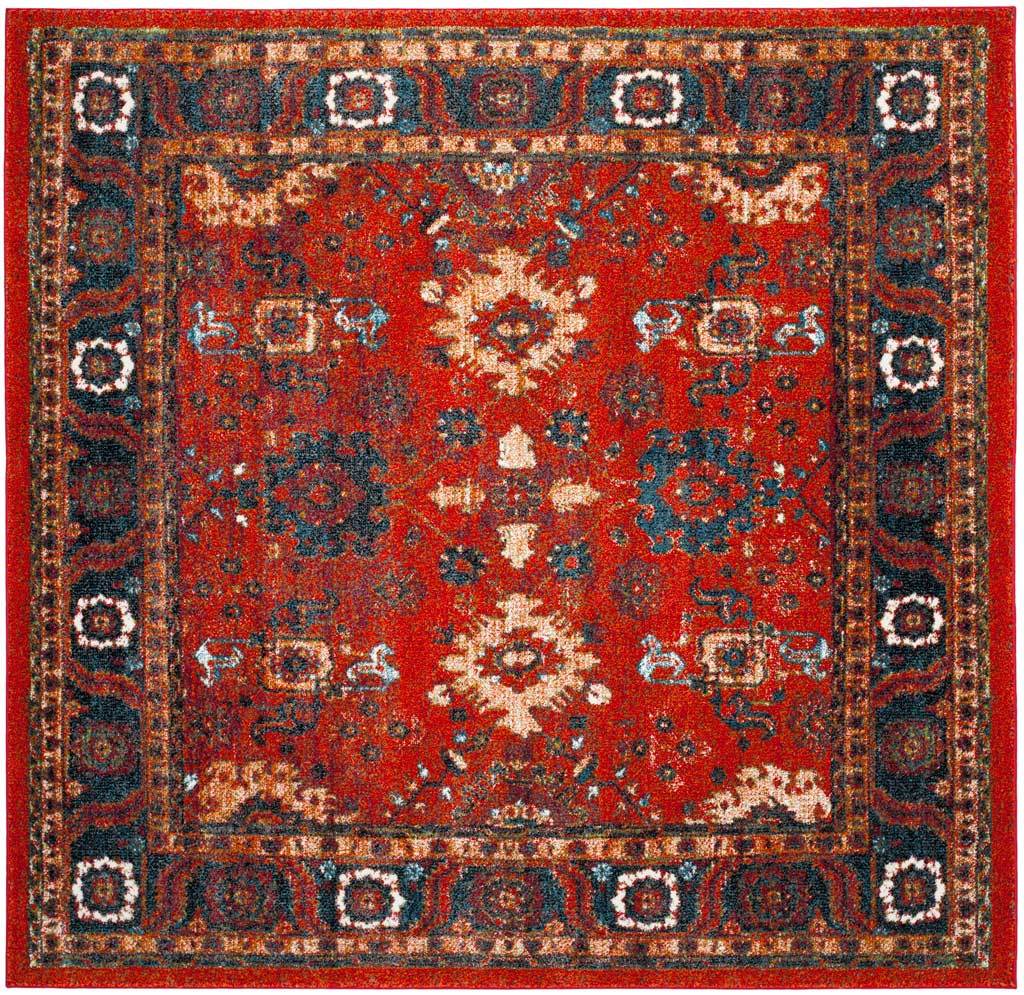 Vintage Hamadan Orange/Blue Area Rug - Image 2