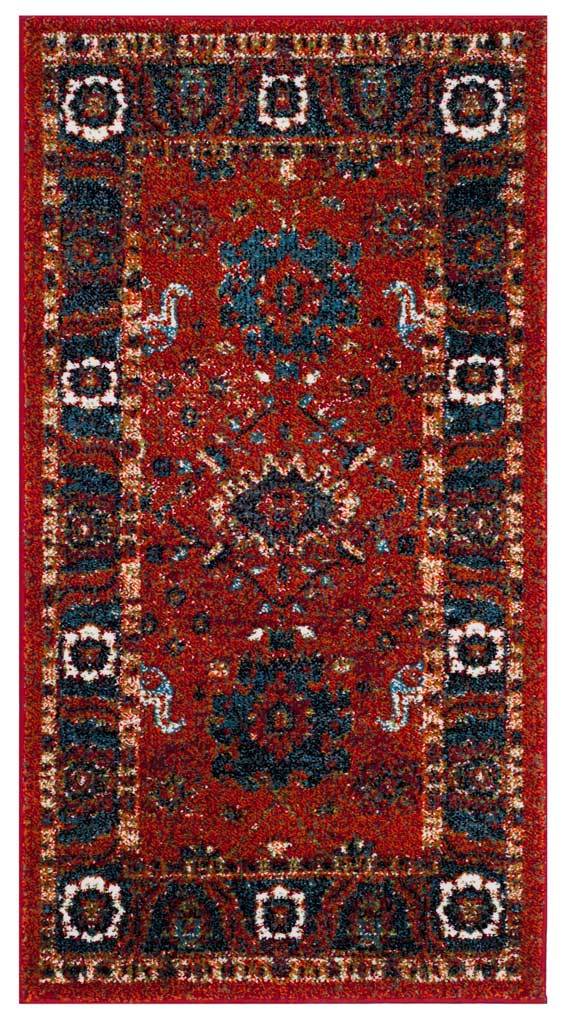 Vintage Hamadan Orange/Blue Area Rug - Image 4