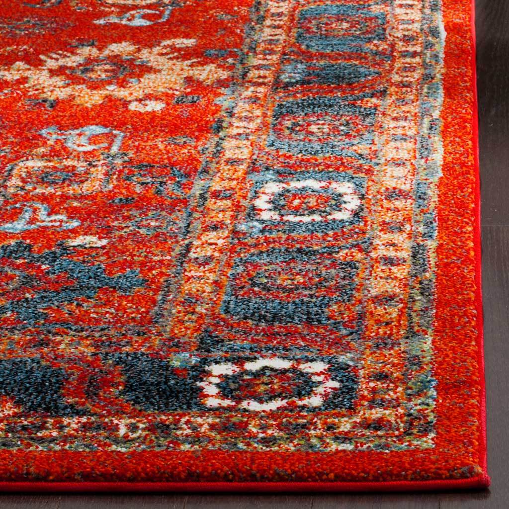 Vintage Hamadan Orange/Blue Area Rug - Image 5