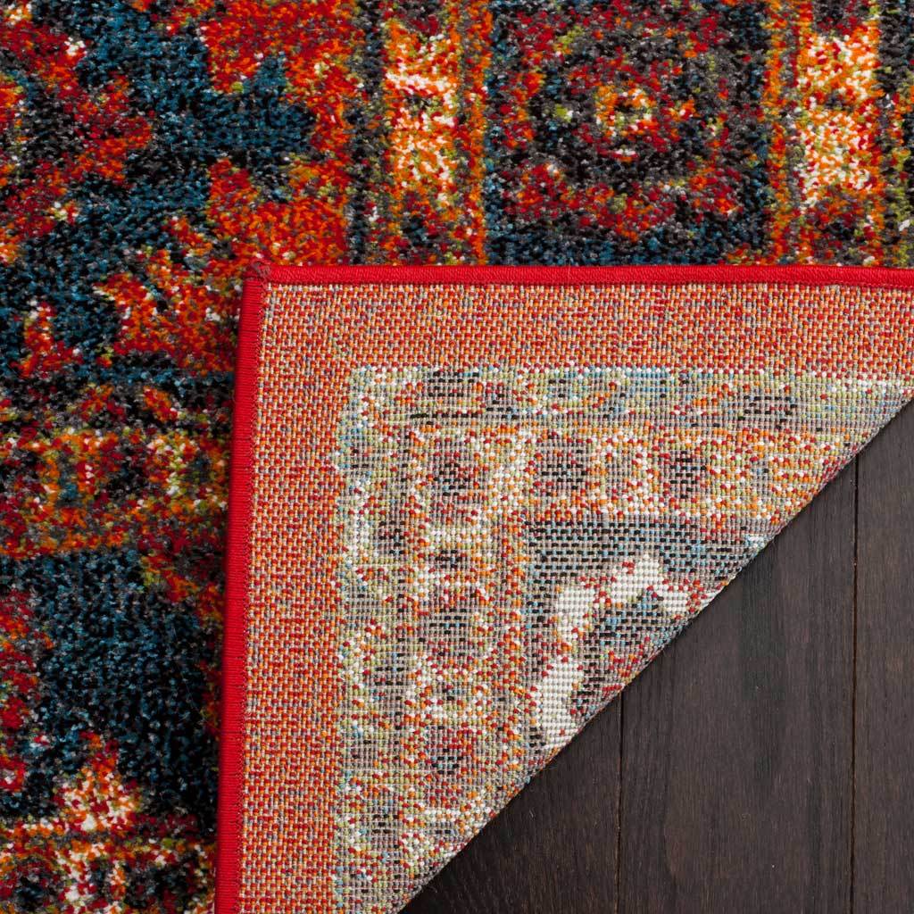 Vintage Hamadan Orange/Blue Area Rug - Image 6