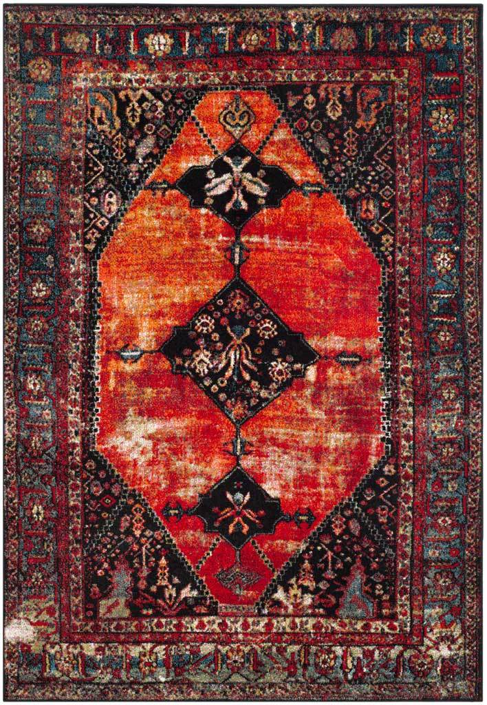 Vintage Hamadan Orange/Multi Area Rug - Image 3