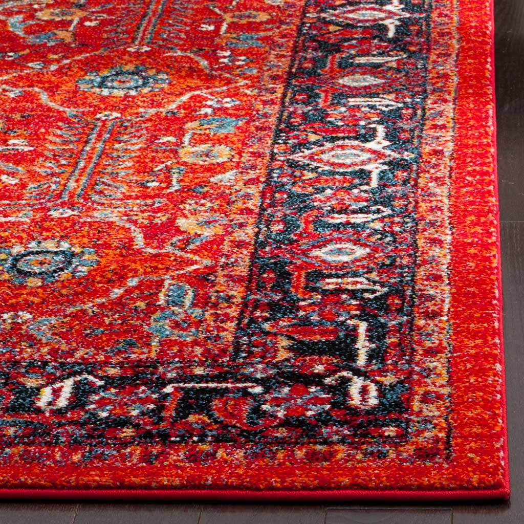 Vintage Hamadan Orange/Navy Area Rug - Image 5