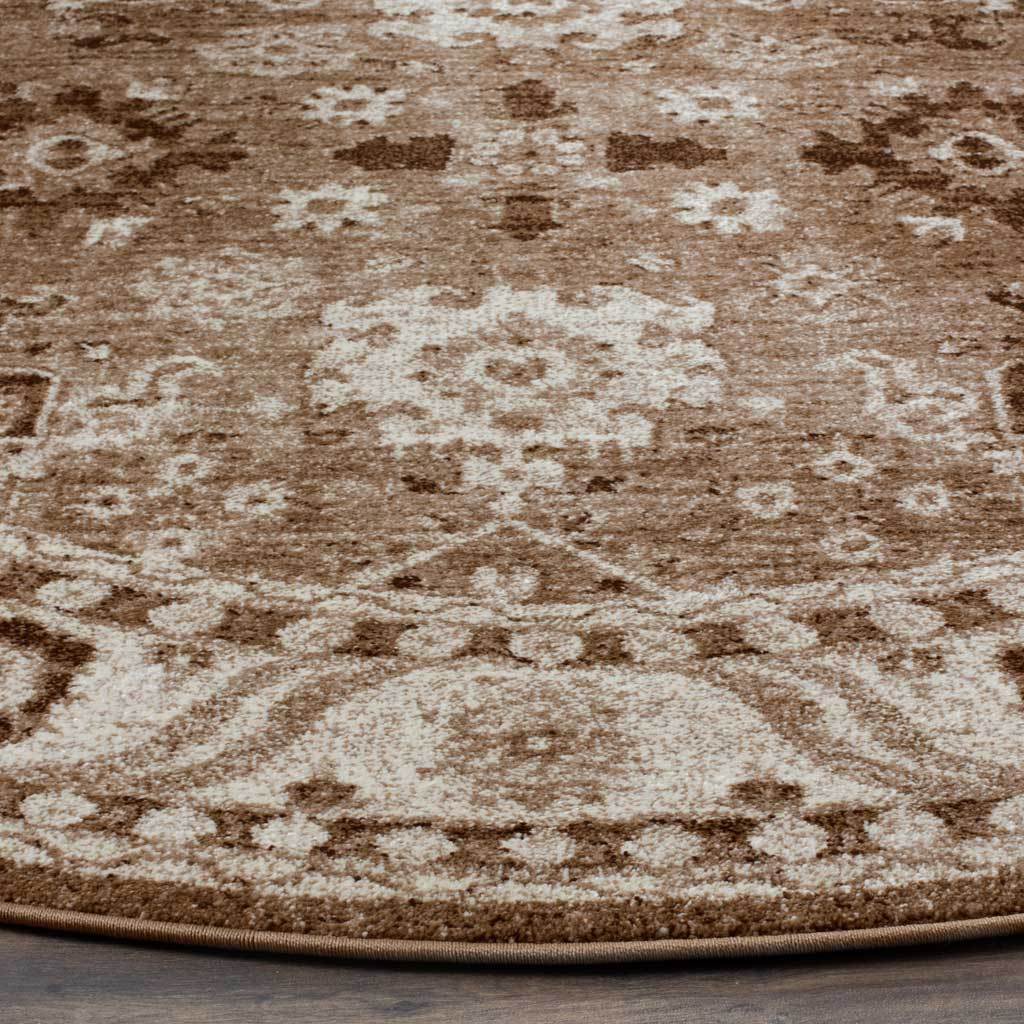 Vintage Hamadan Taupe Round Rug - Image 2