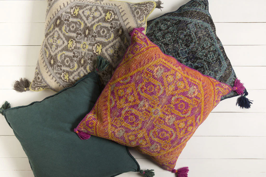 Vintage Heirloom Lime/Charcoal Pillow - Image 2