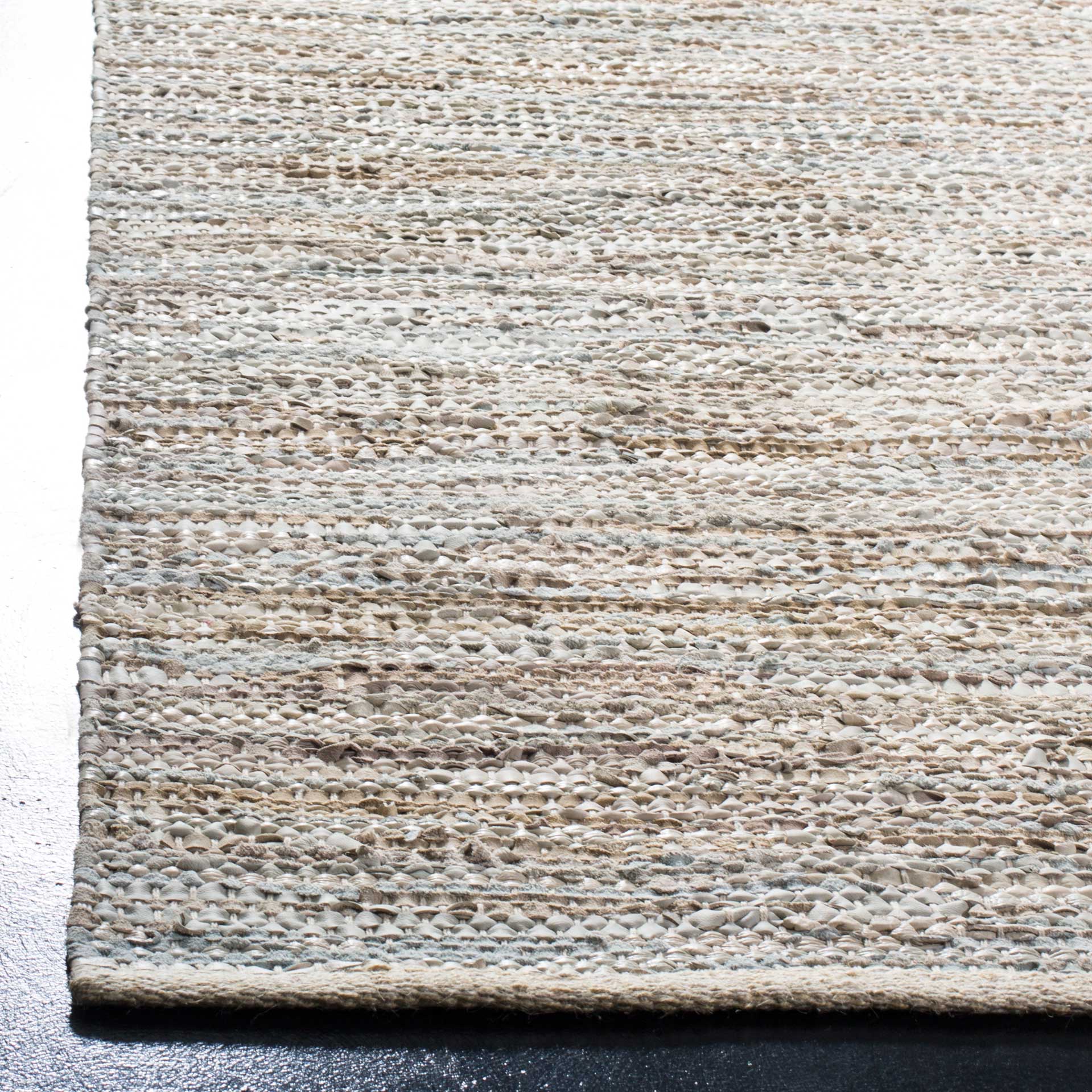 Vintage Leather Beige Area Rug - Image 5