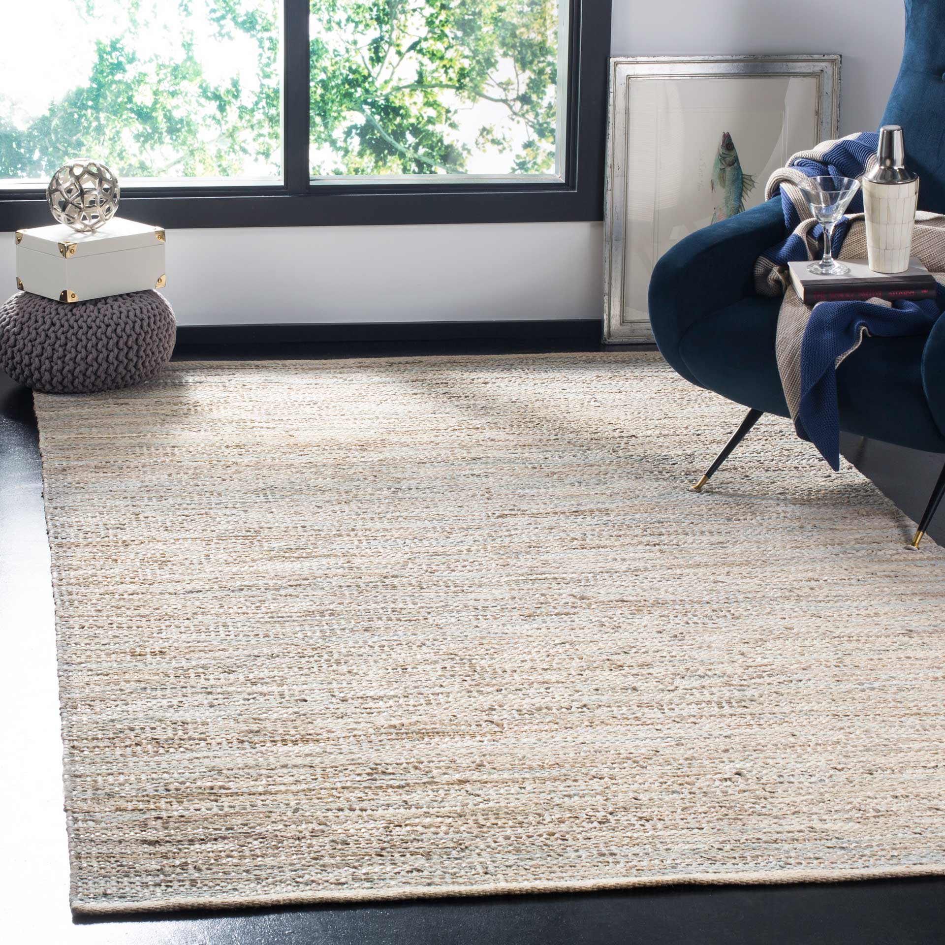 Vintage Leather Beige Area Rug - Image 7