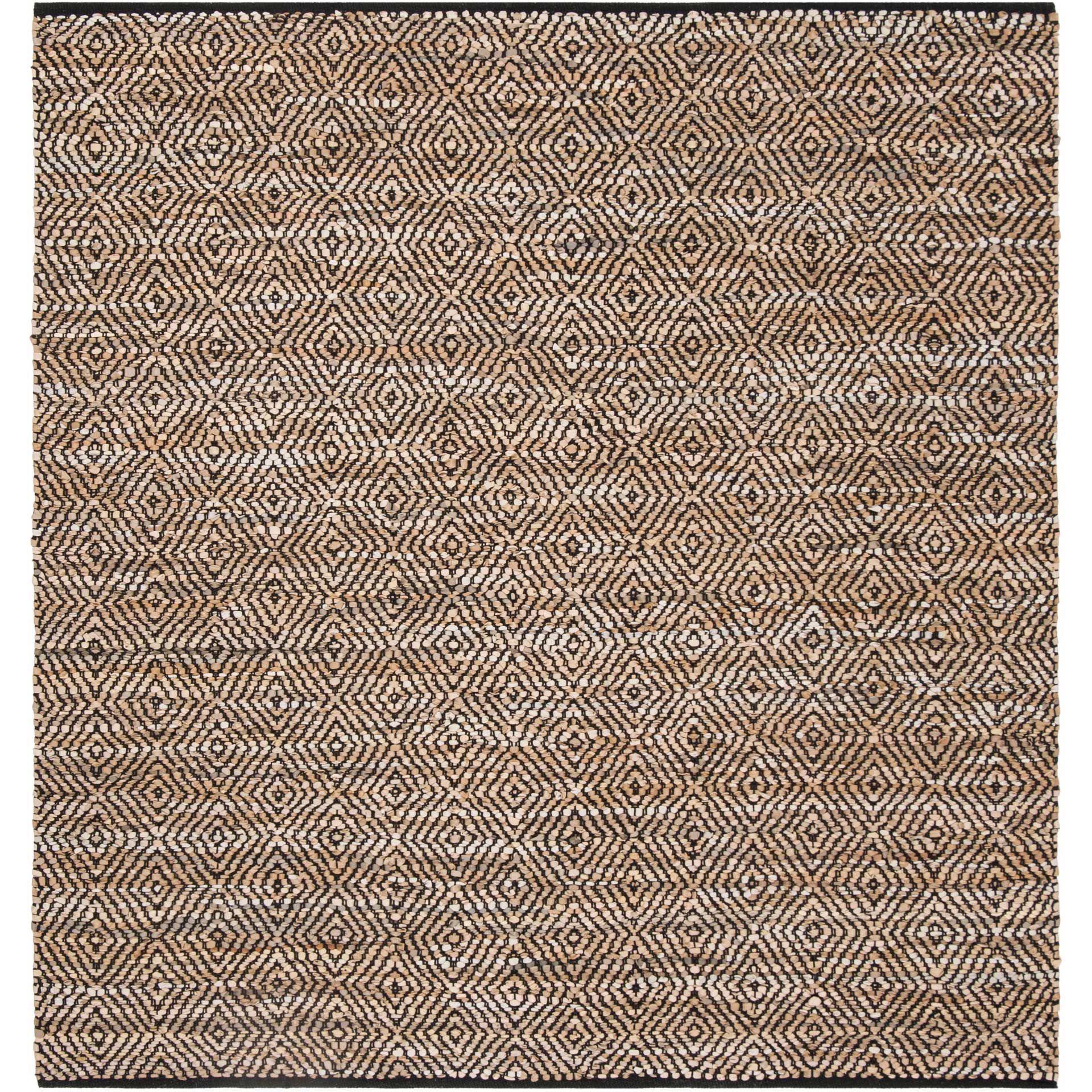 Vintage Leather Beige/Black Area Rug - Image 2
