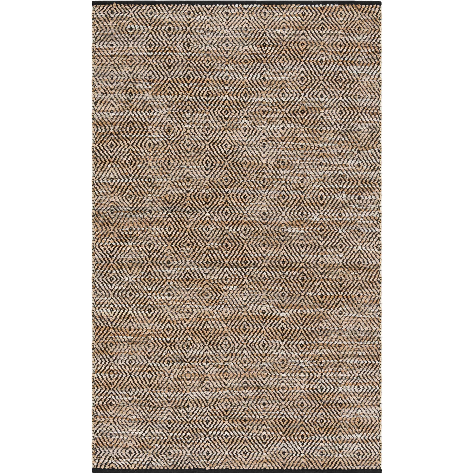 Vintage Leather Beige/Black Area Rug - Image 3