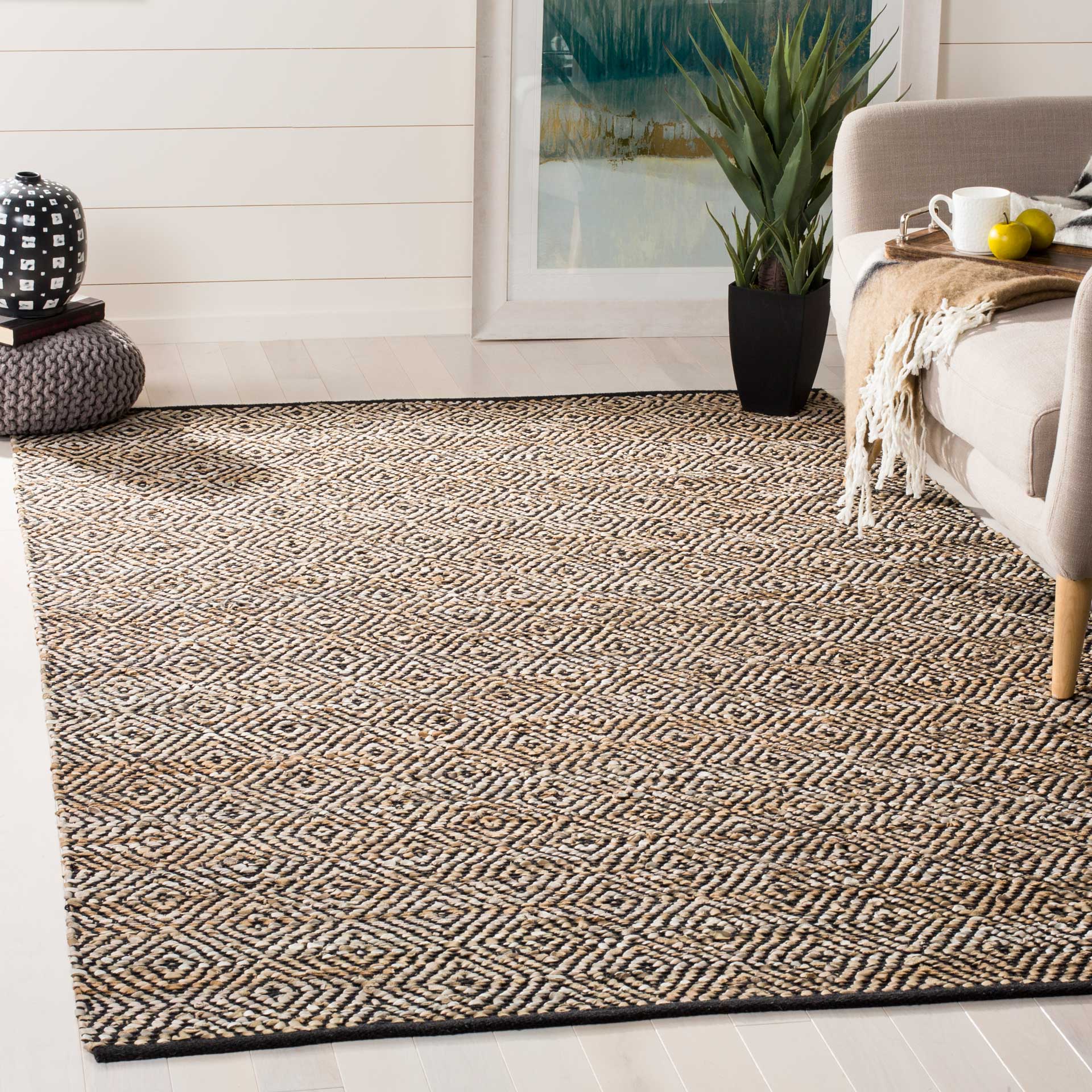 Vintage Leather Beige/Black Area Rug - Image 7