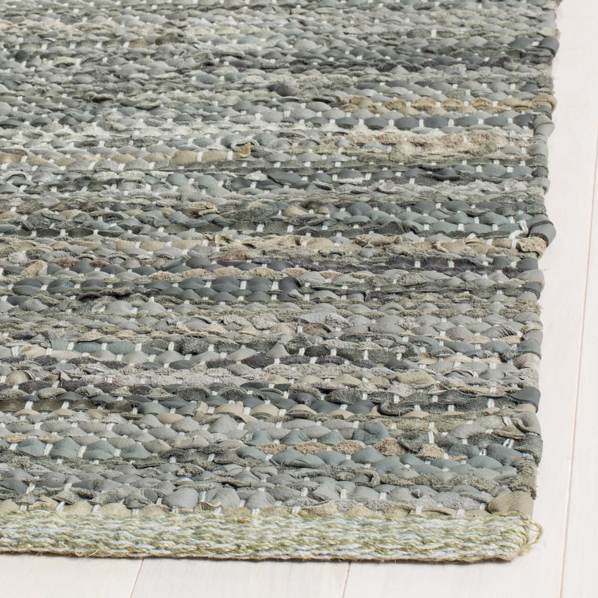 Vintage Leather Gray Area Rug - Image 5