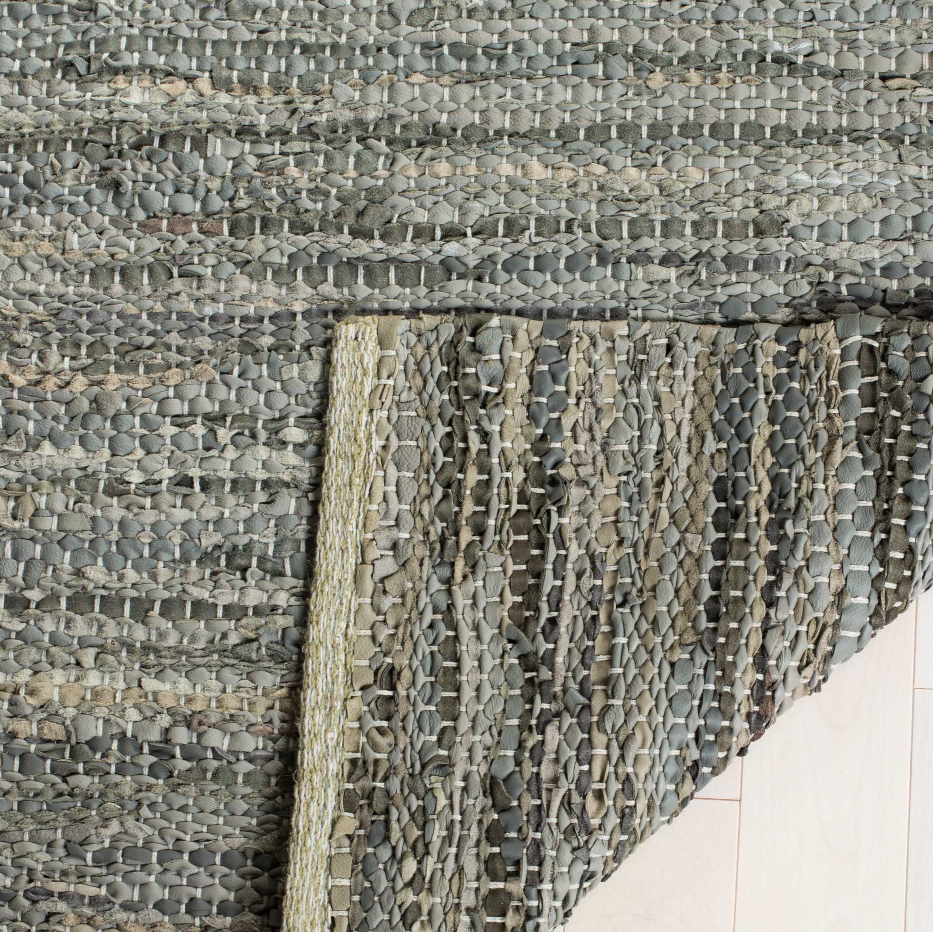 Vintage Leather Gray Area Rug - Image 6
