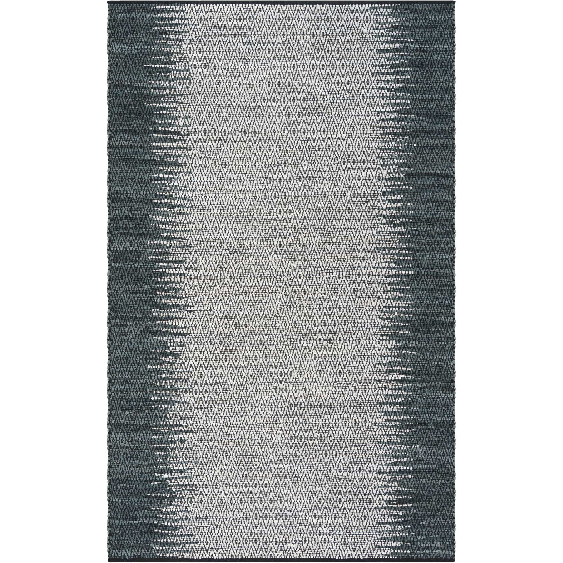 Vintage Leather Gray/Cream Area Rug - Image 3