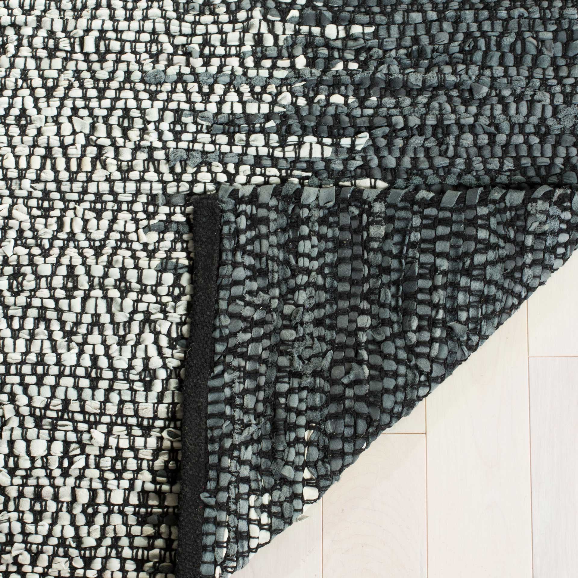 Vintage Leather Gray/Cream Area Rug - Image 6