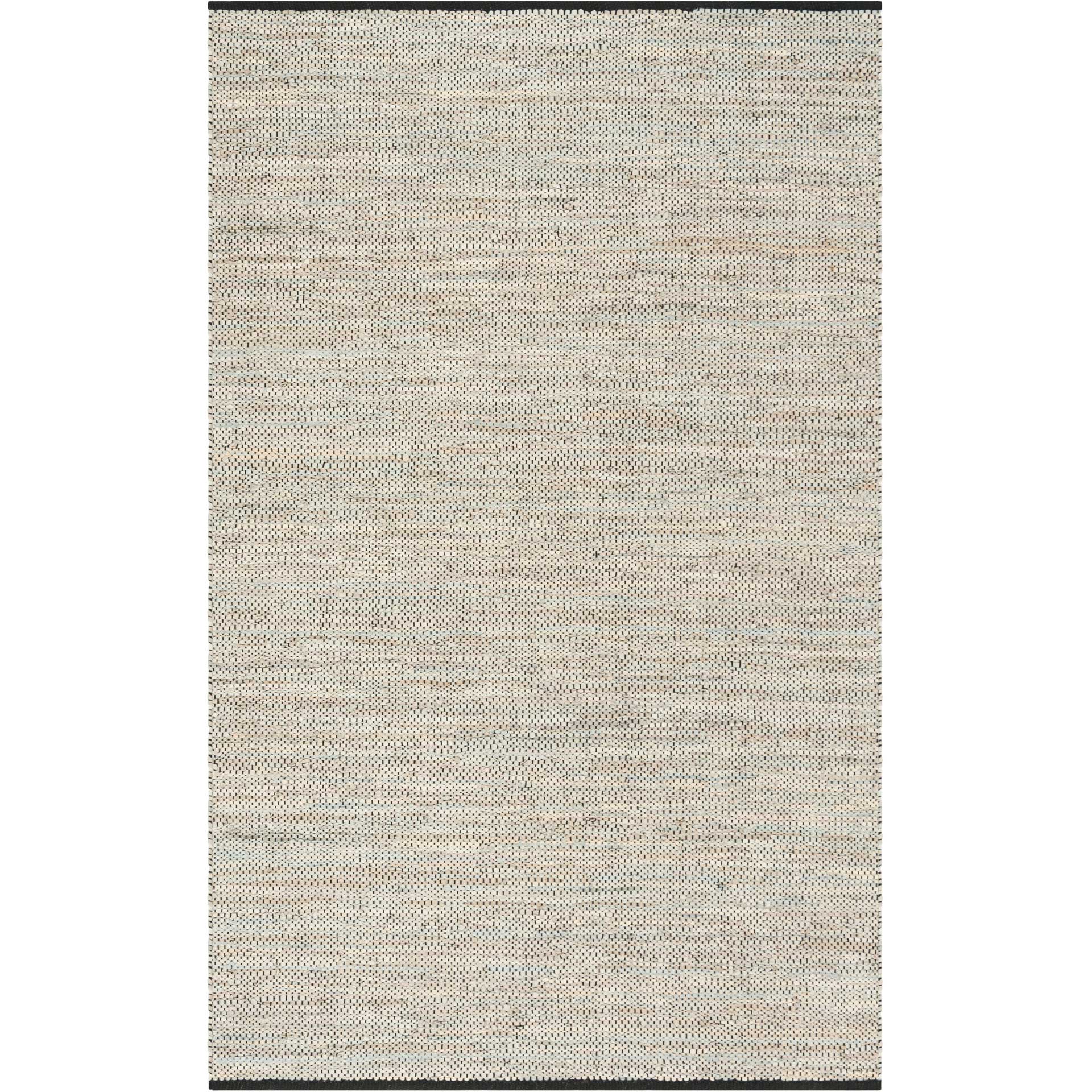Vintage Leather Light Beige Area Rug - Image 3