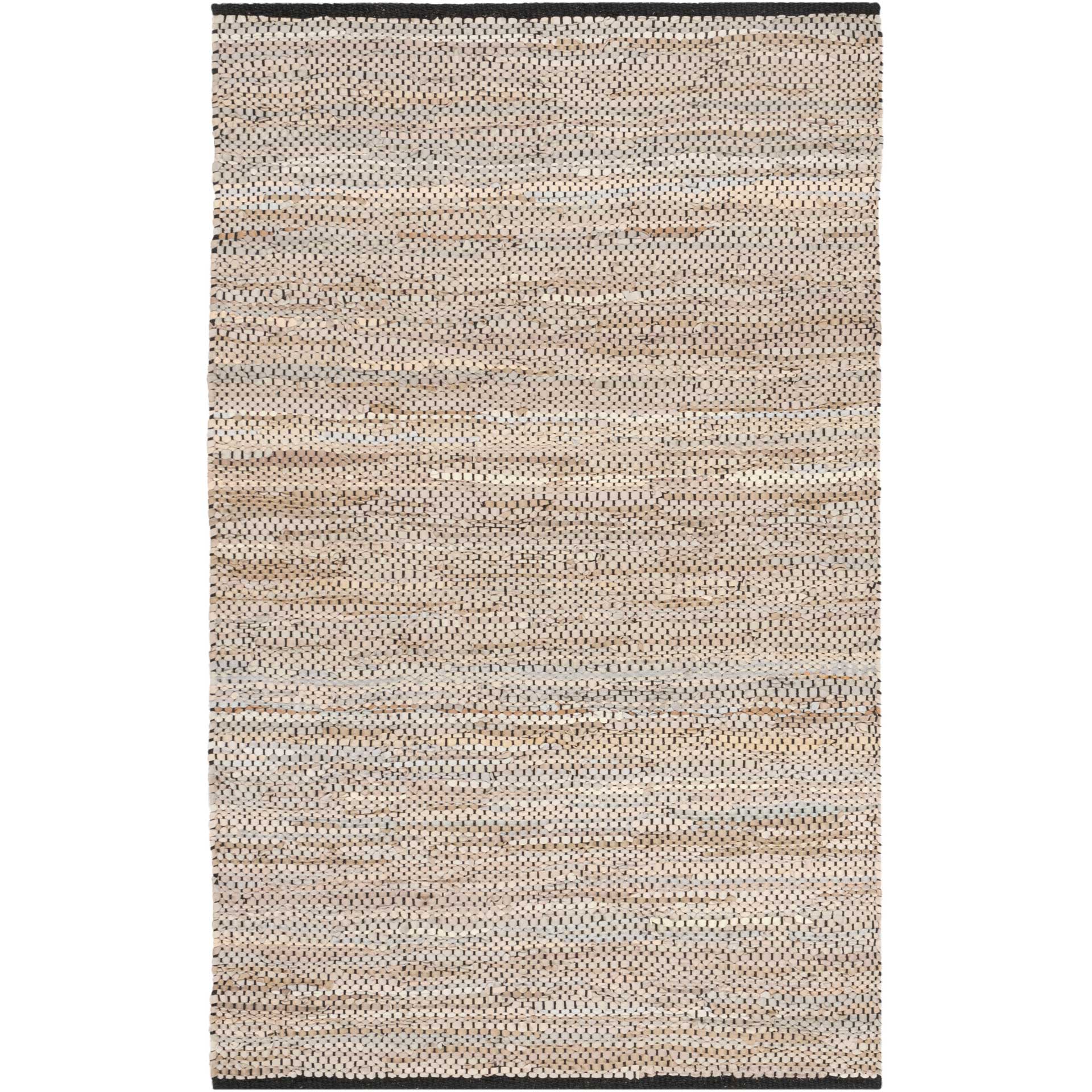Vintage Leather Light Beige Area Rug - Image 4