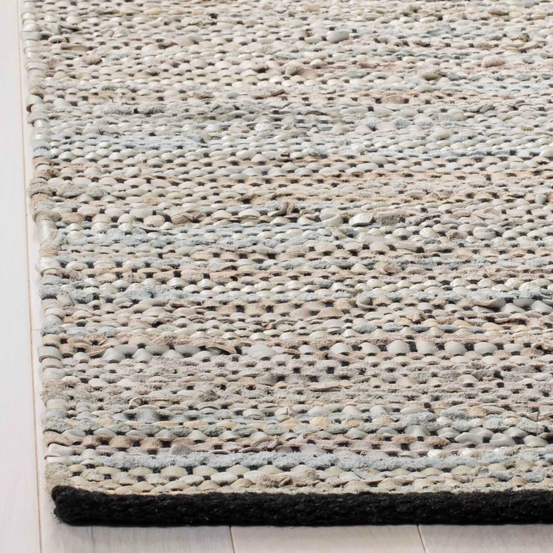 Vintage Leather Light Beige Area Rug - Image 5