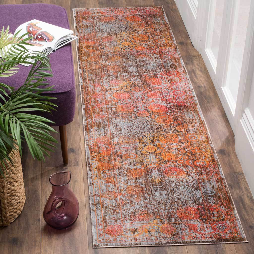 Vintage Persian Abrash Brown/Multi Runner Rug - Image 3