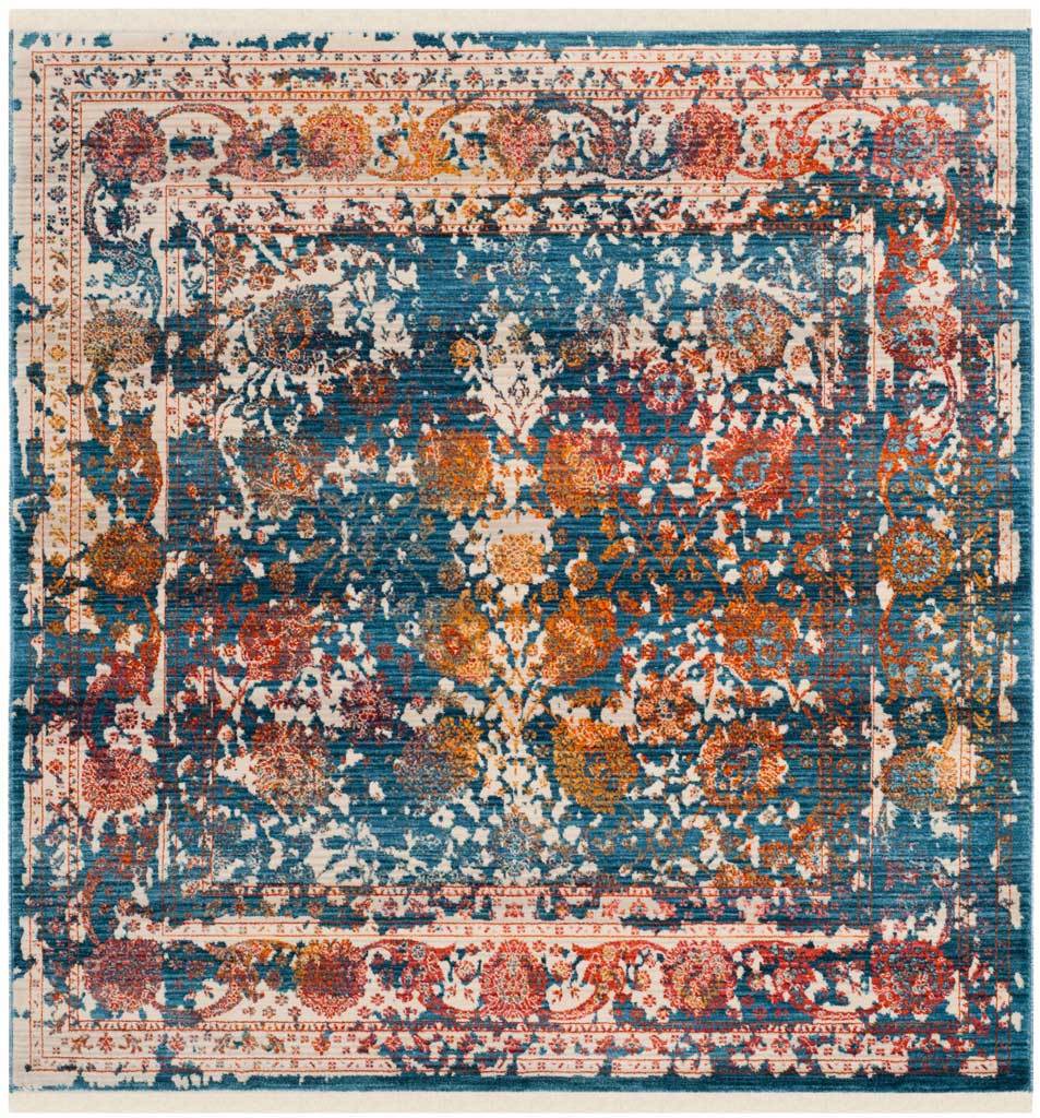 Vintage Persian Abrash Turquoise/Multi Area Rug - Image 3