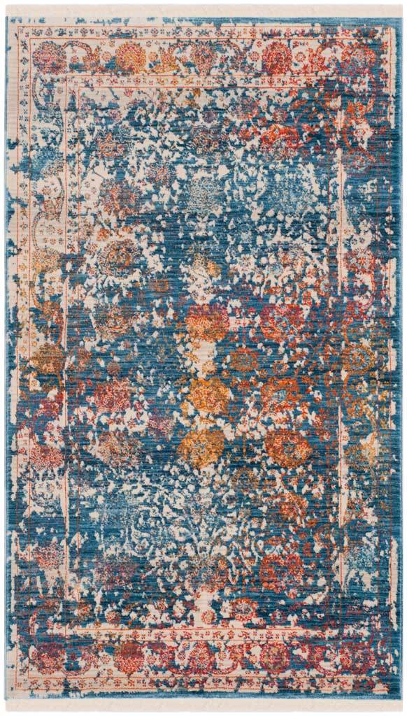 Vintage Persian Abrash Turquoise/Multi Area Rug - Image 4