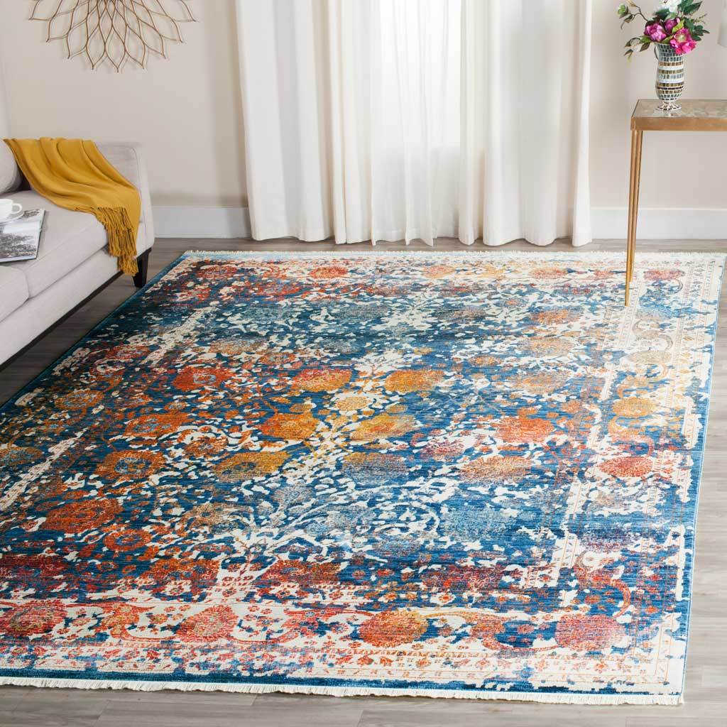 Vintage Persian Abrash Turquoise/Multi Area Rug - Image 7