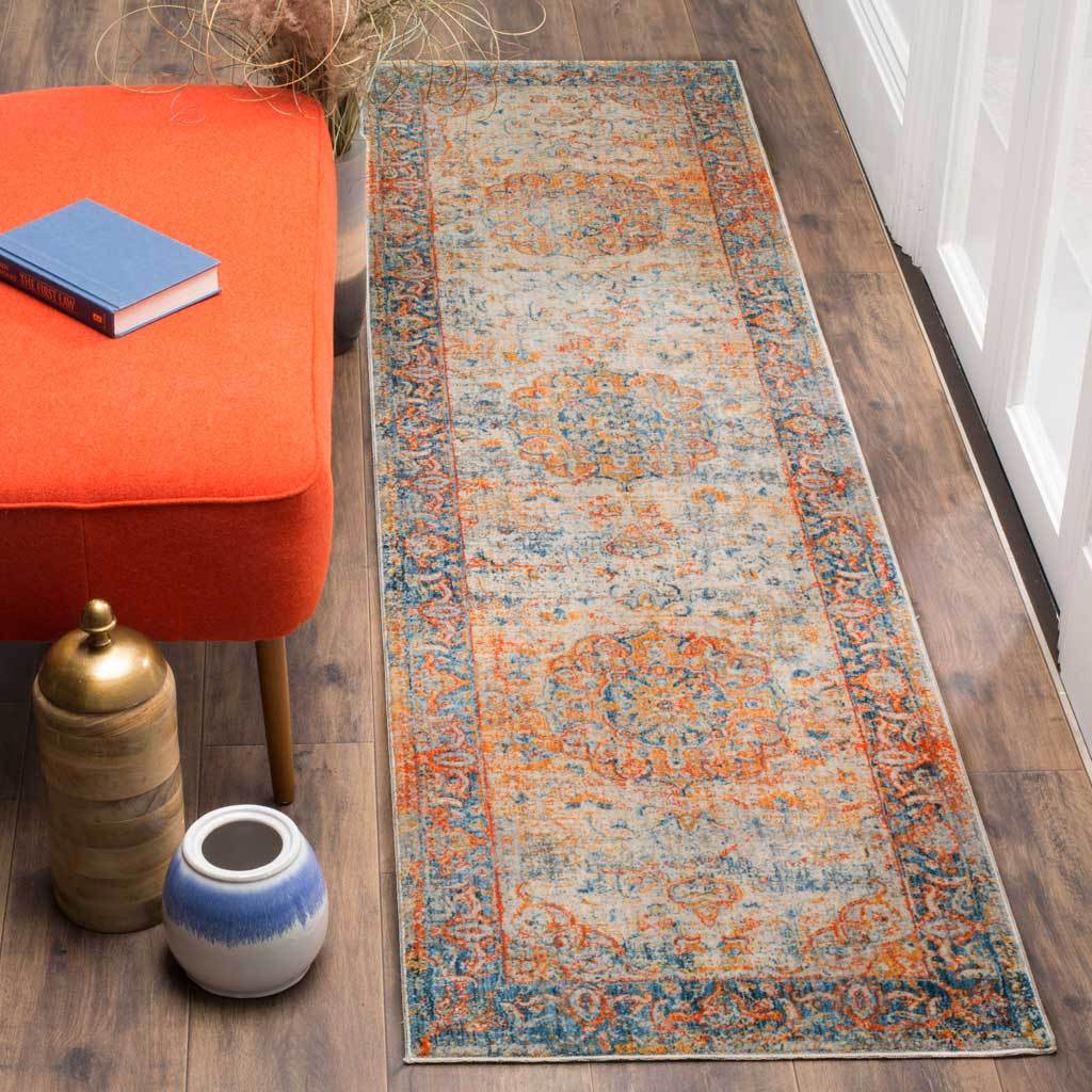 Vintage Persian Blue/Multi Runner Rug - Image 3