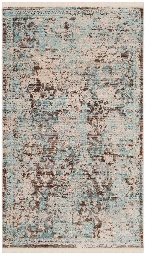 Vintage Persian Brown/Light Blue Area Rug - Image 3