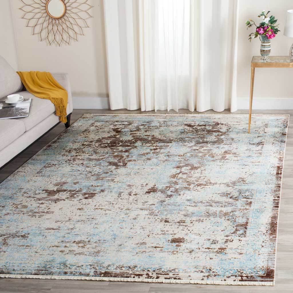 Vintage Persian Brown/Light Blue Area Rug - Image 6