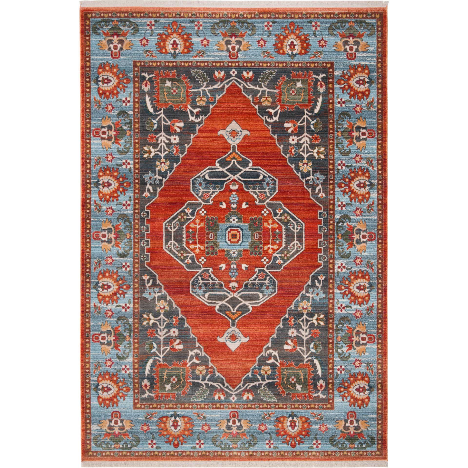 Vintage Persian Rust/Blue Area Rug - Image 2