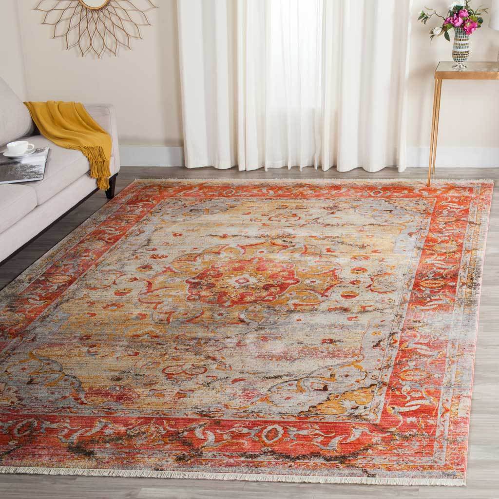 Vintage Persian Saffron/Cream Area Rug - Image 6