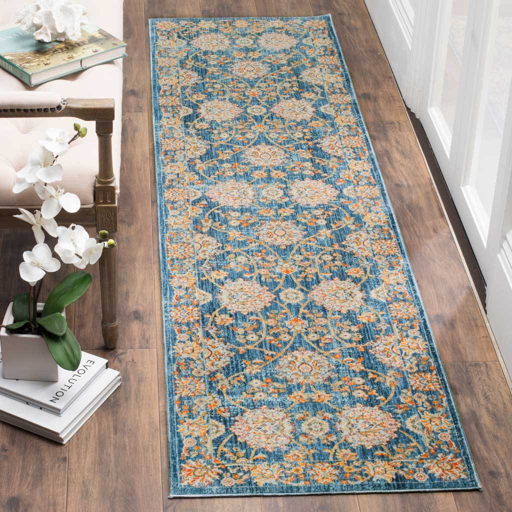 Vintage Persian Turquoise/Multi Runner Rug - Image 3