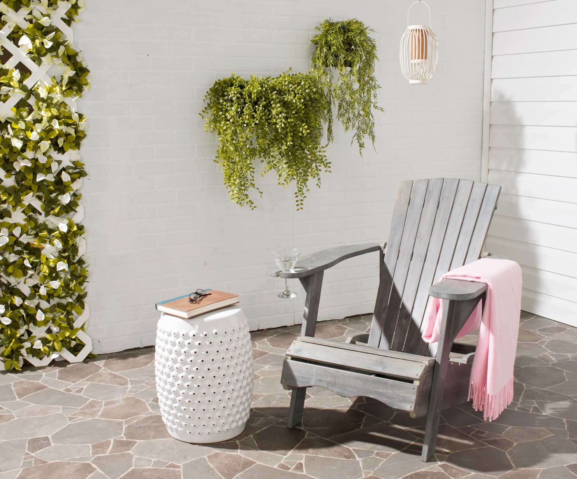 Violetta Wine Glass Holder Adirondack Chair Ash Gray - Image 5