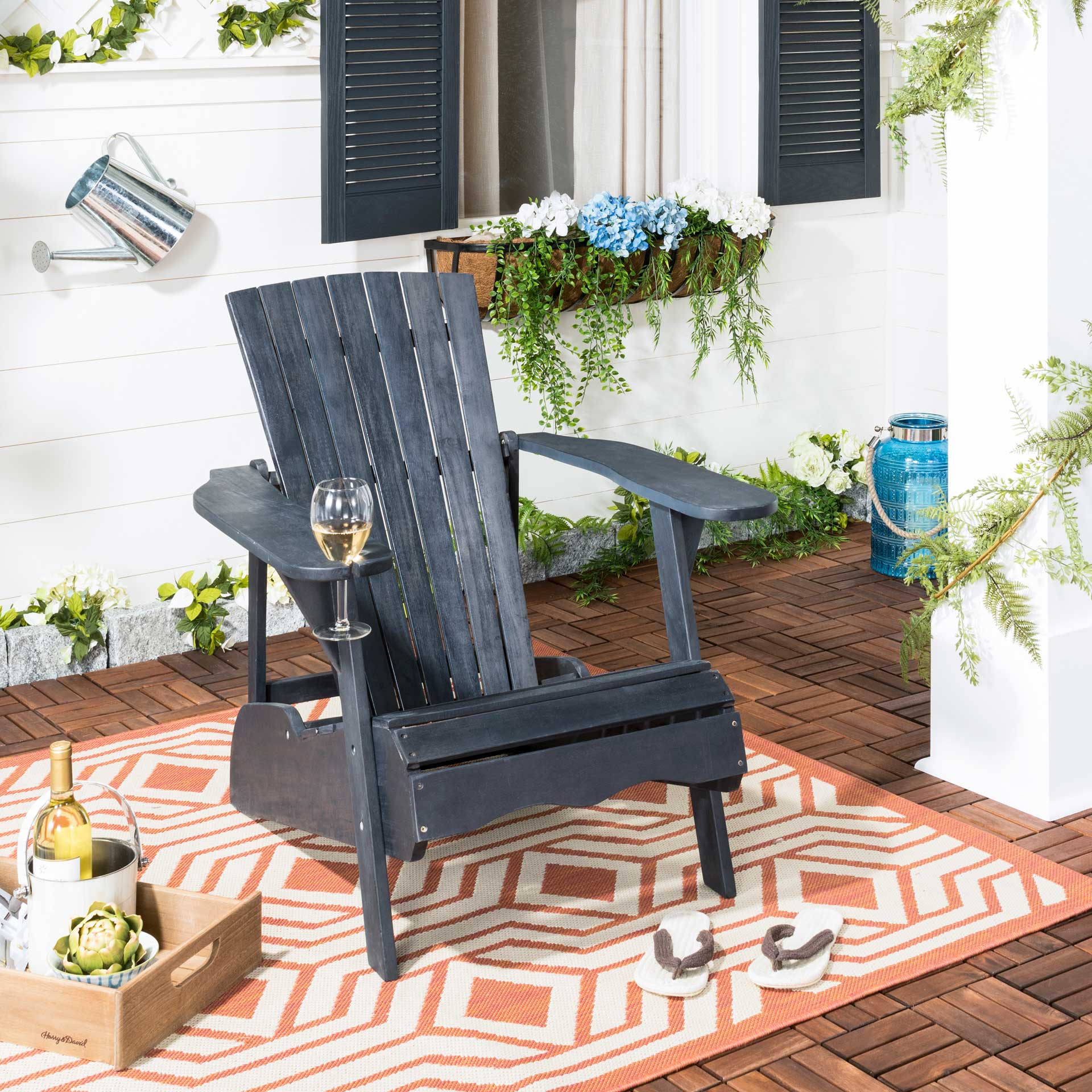 Violetta Wine Glass Holder Adirondack Chair Dark Slate Gray - Image 5
