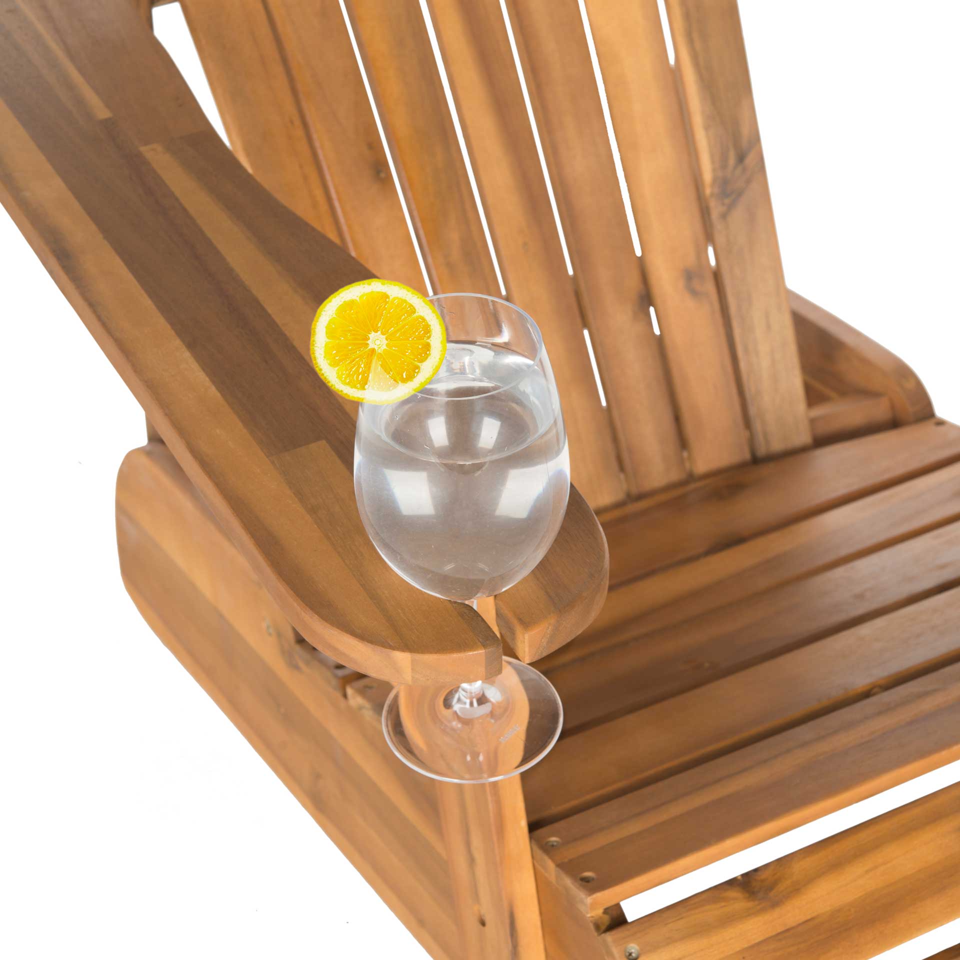 Violetta Wine Glass Holder Adirondack Chair Teak Brown - Image 4