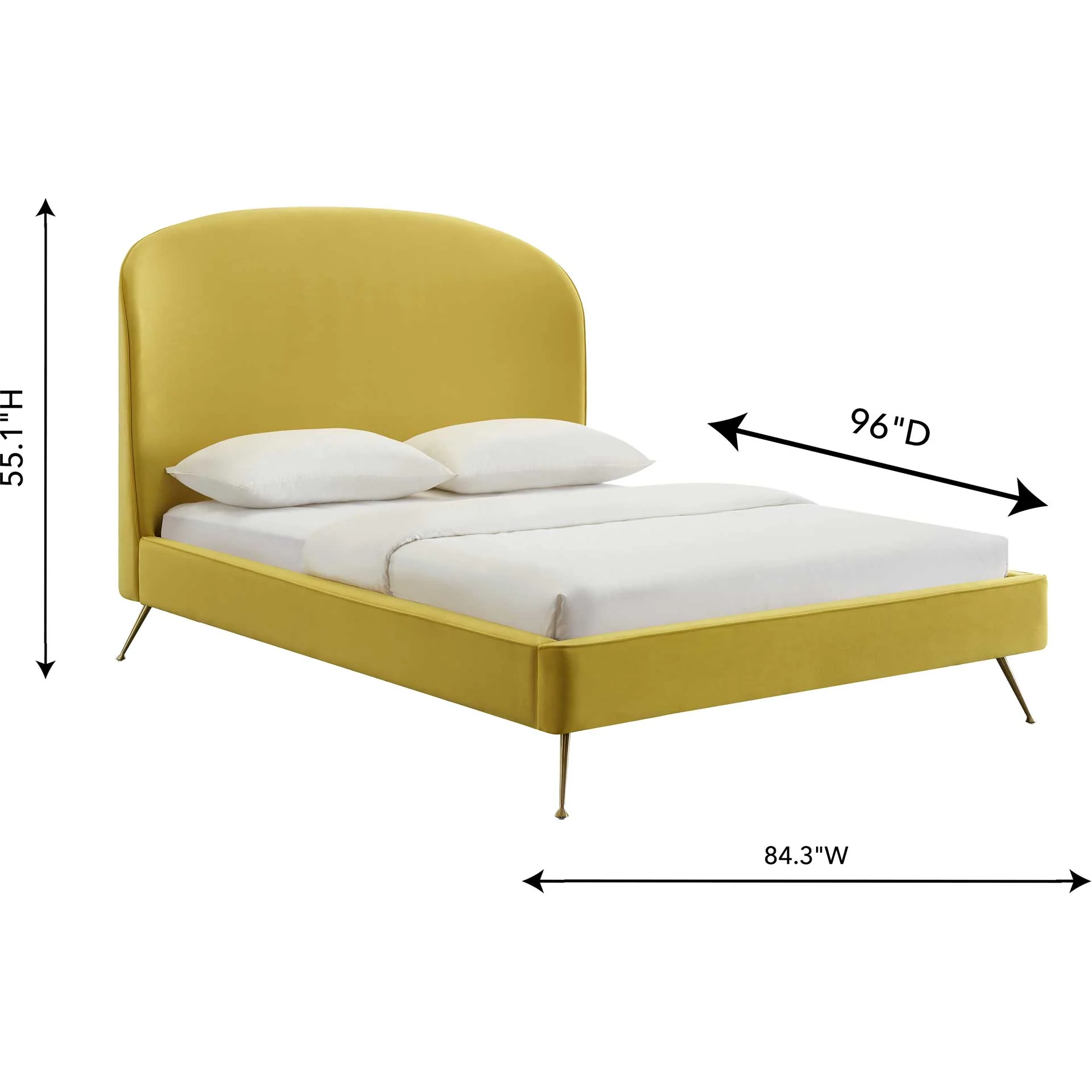 Vivify Velvet Bed Gold - Image 5