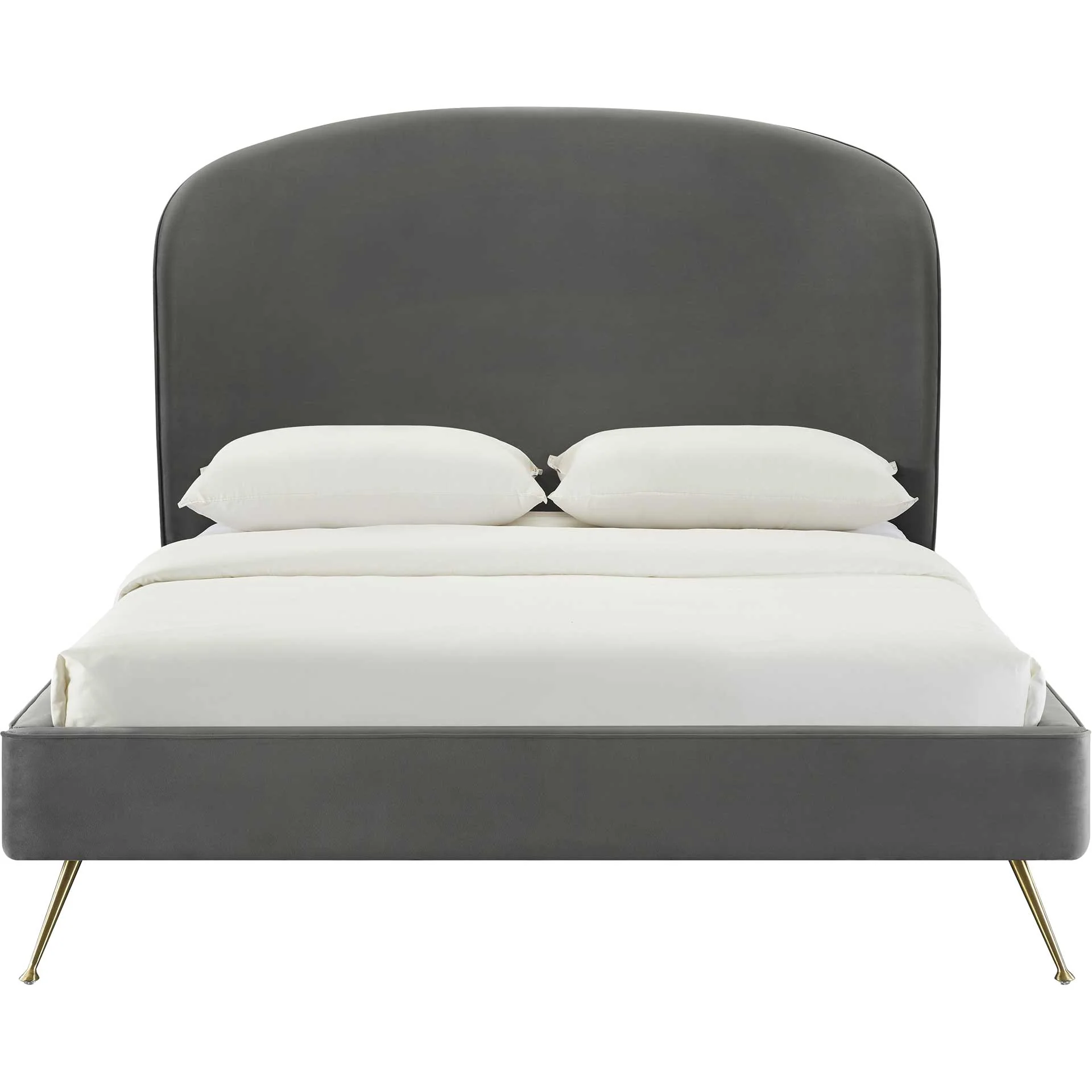 Vivify Velvet Bed Gray - Image 2