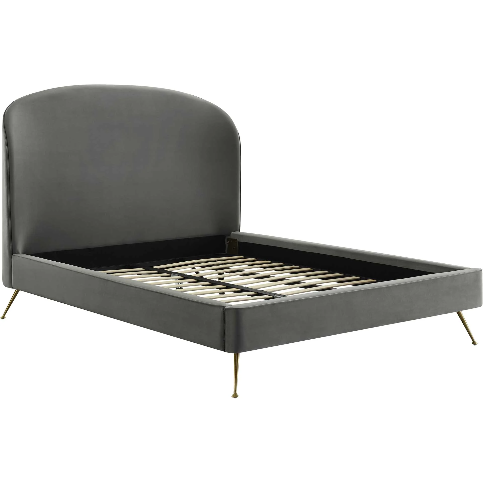 Vivify Velvet Bed Gray - Image 3