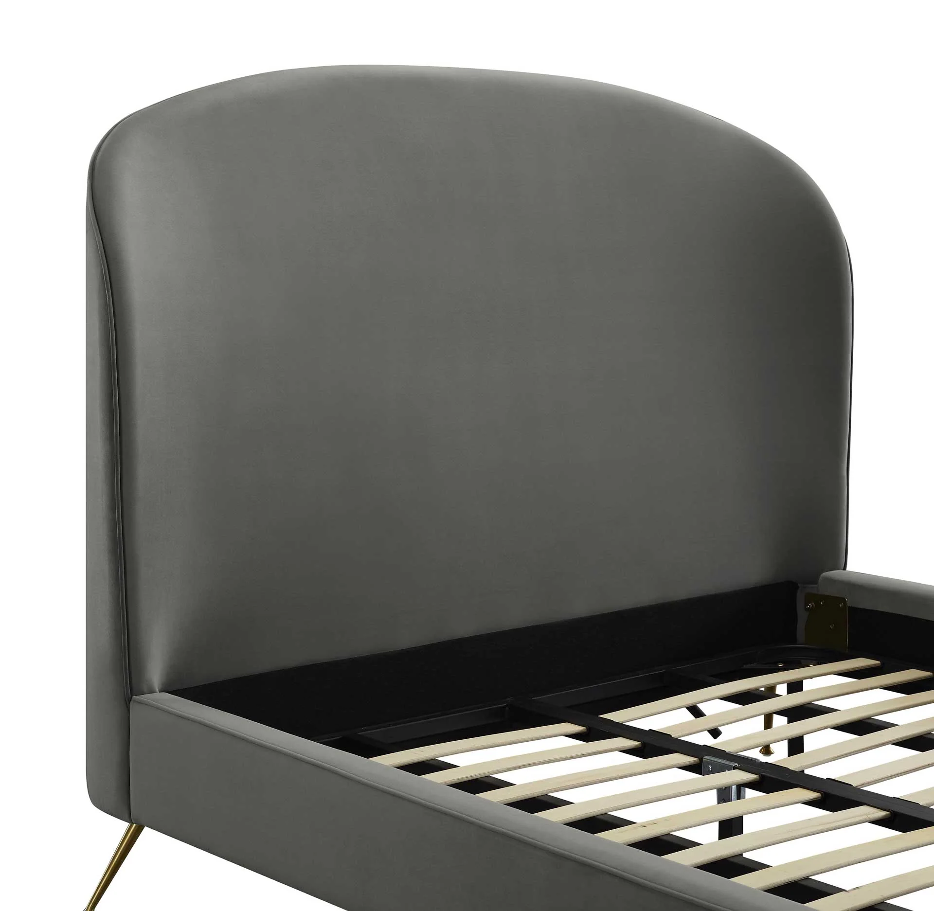Vivify Velvet Bed Gray - Image 4