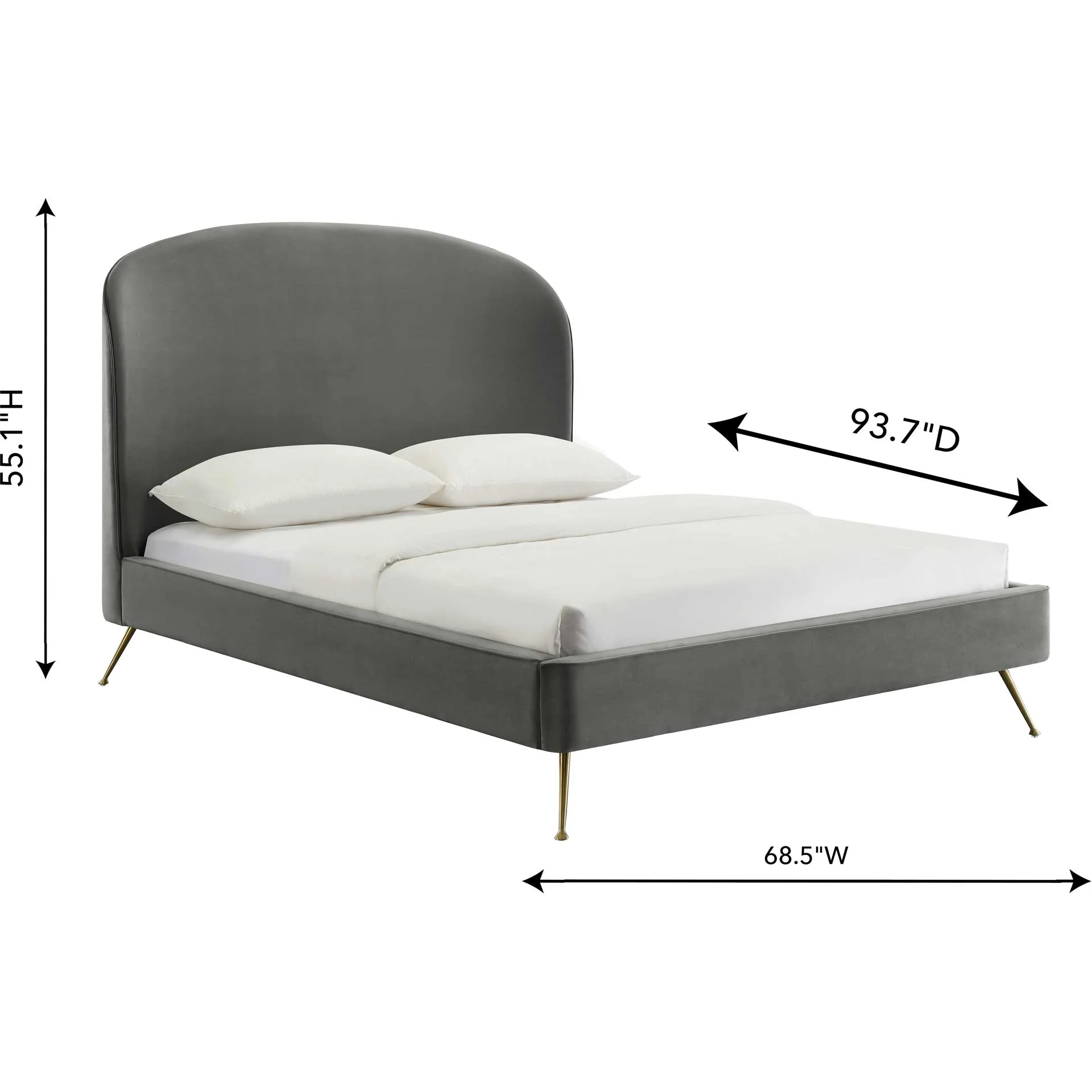 Vivify Velvet Bed Gray - Image 6