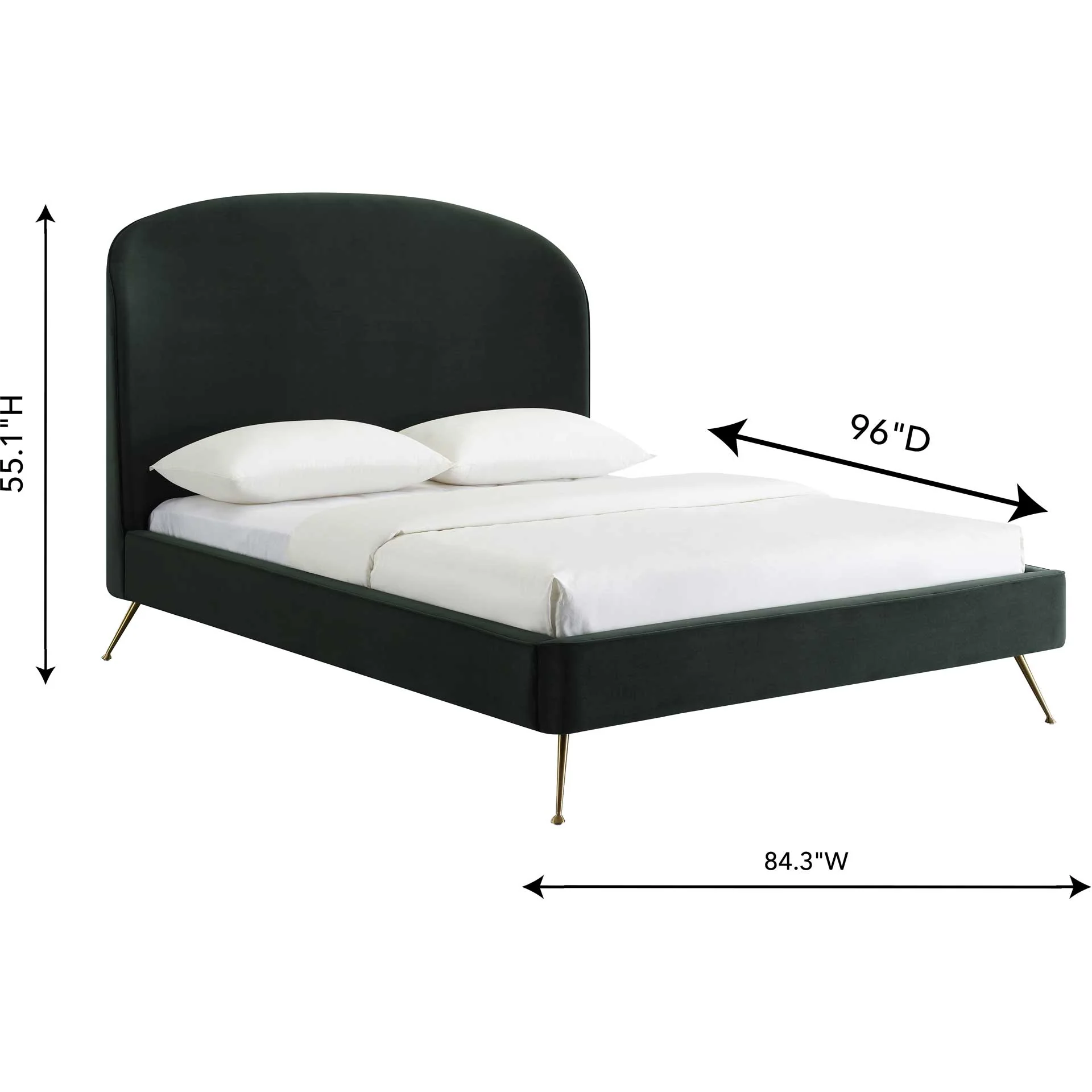 Vivify Velvet Bed Green - Image 5