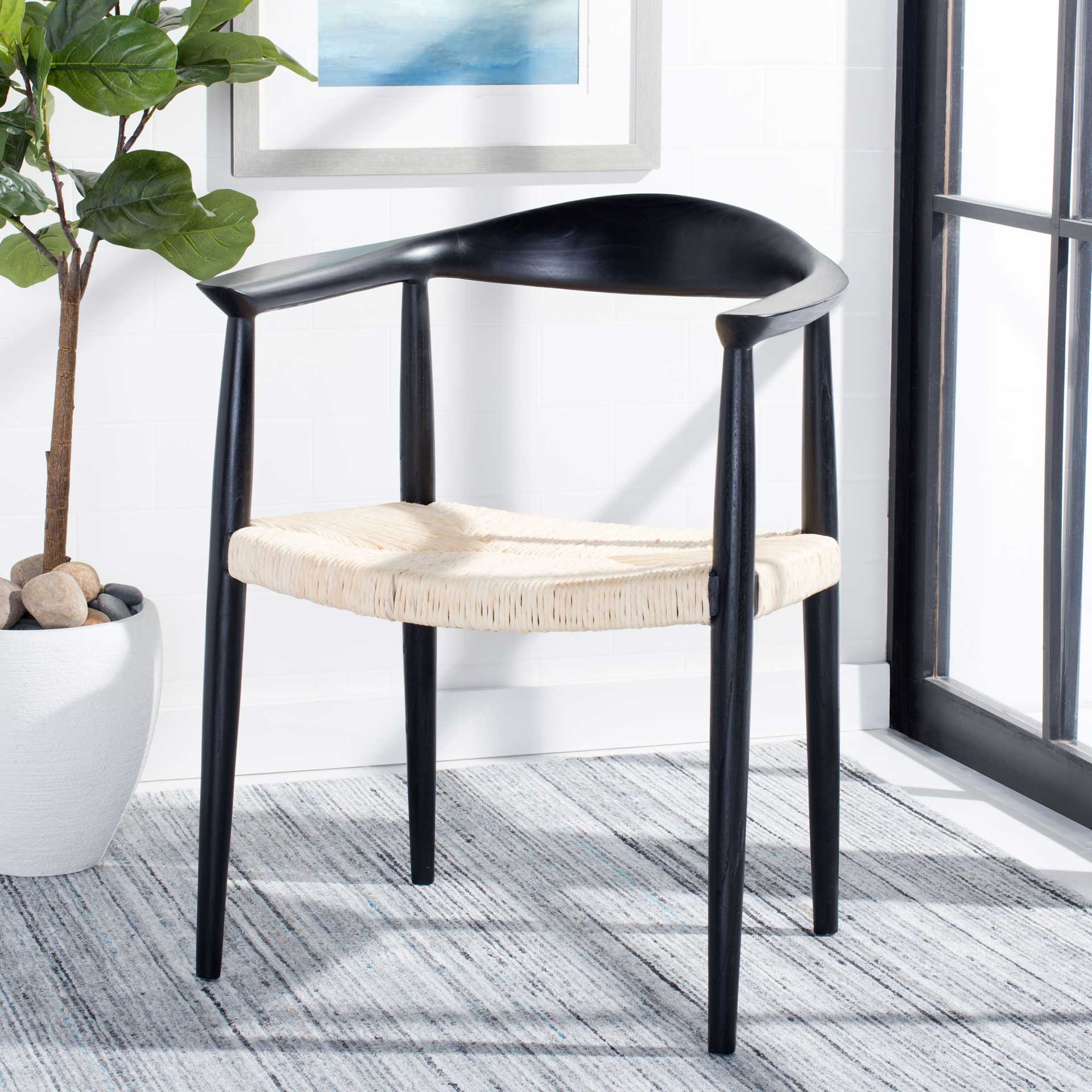 Vogel Accent Chair Black/Natural - Image 4
