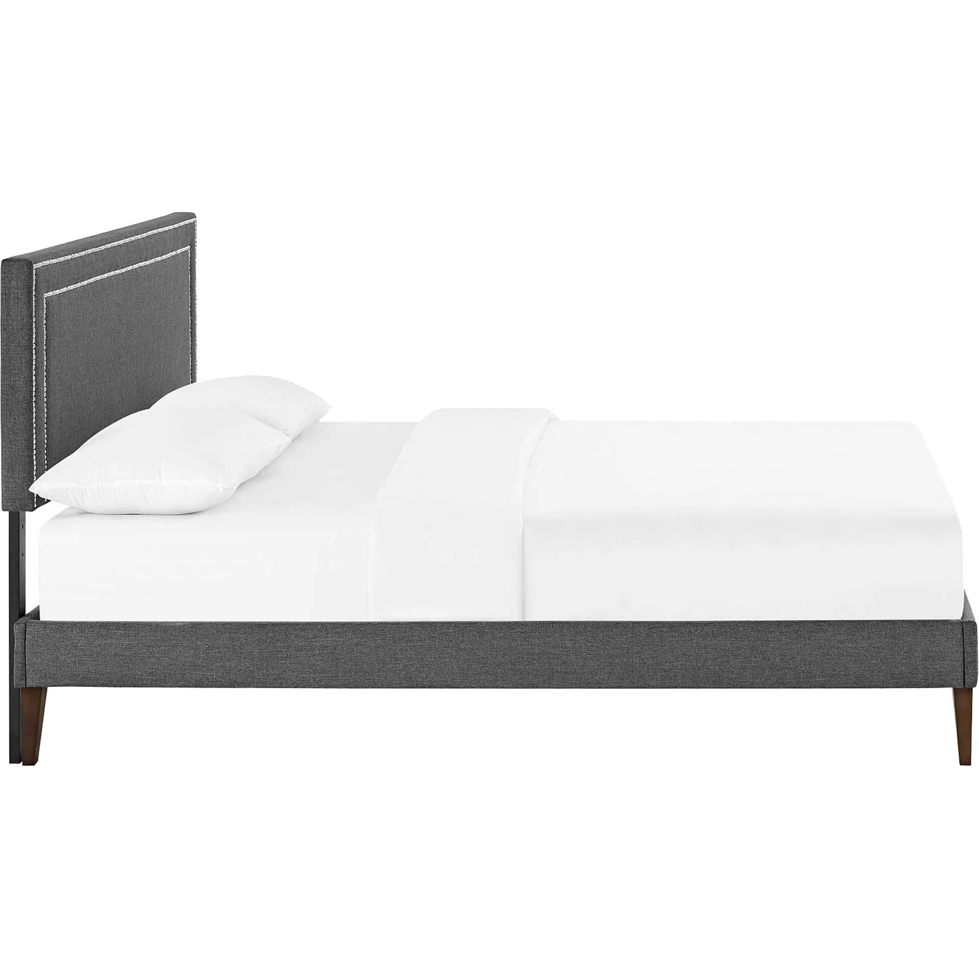 Volga Fabric Platform Bed Gray - Image 3