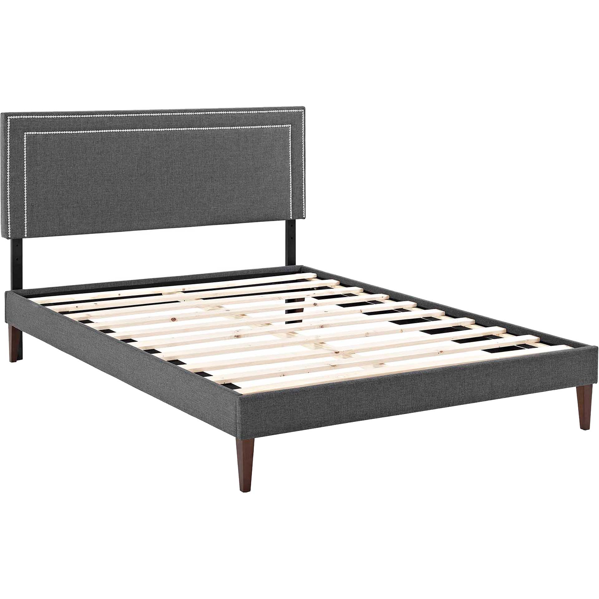 Volga Fabric Platform Bed Gray - Image 4